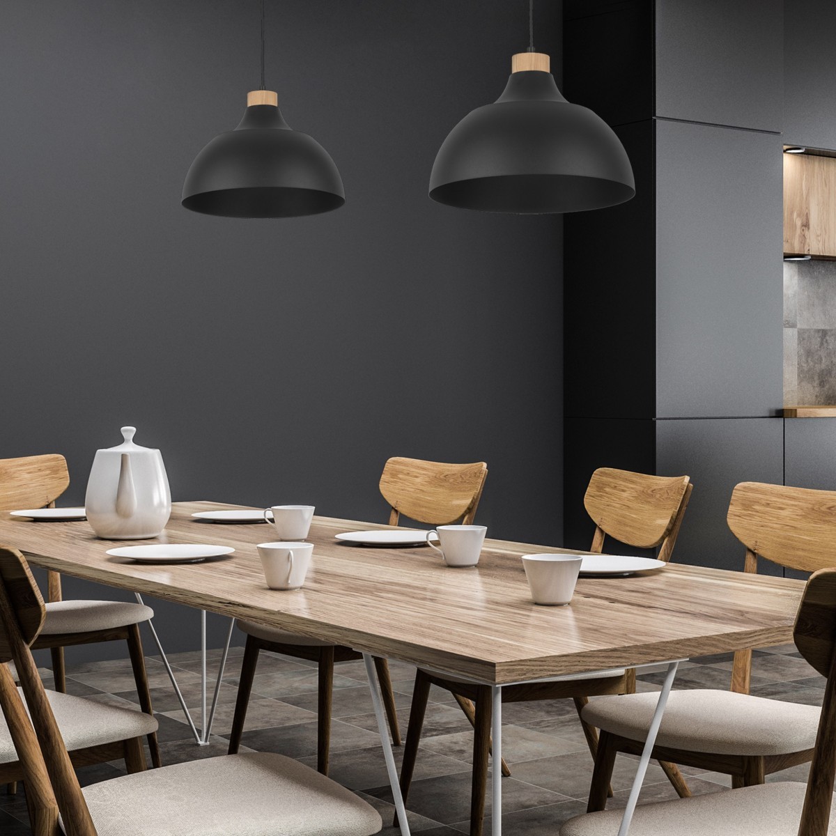 Lampa wisząca TK-Lighting CAP TKL2071  Lampa sufitowa kolor - sosna - czarny styl Nowoczesny  Rustykalny