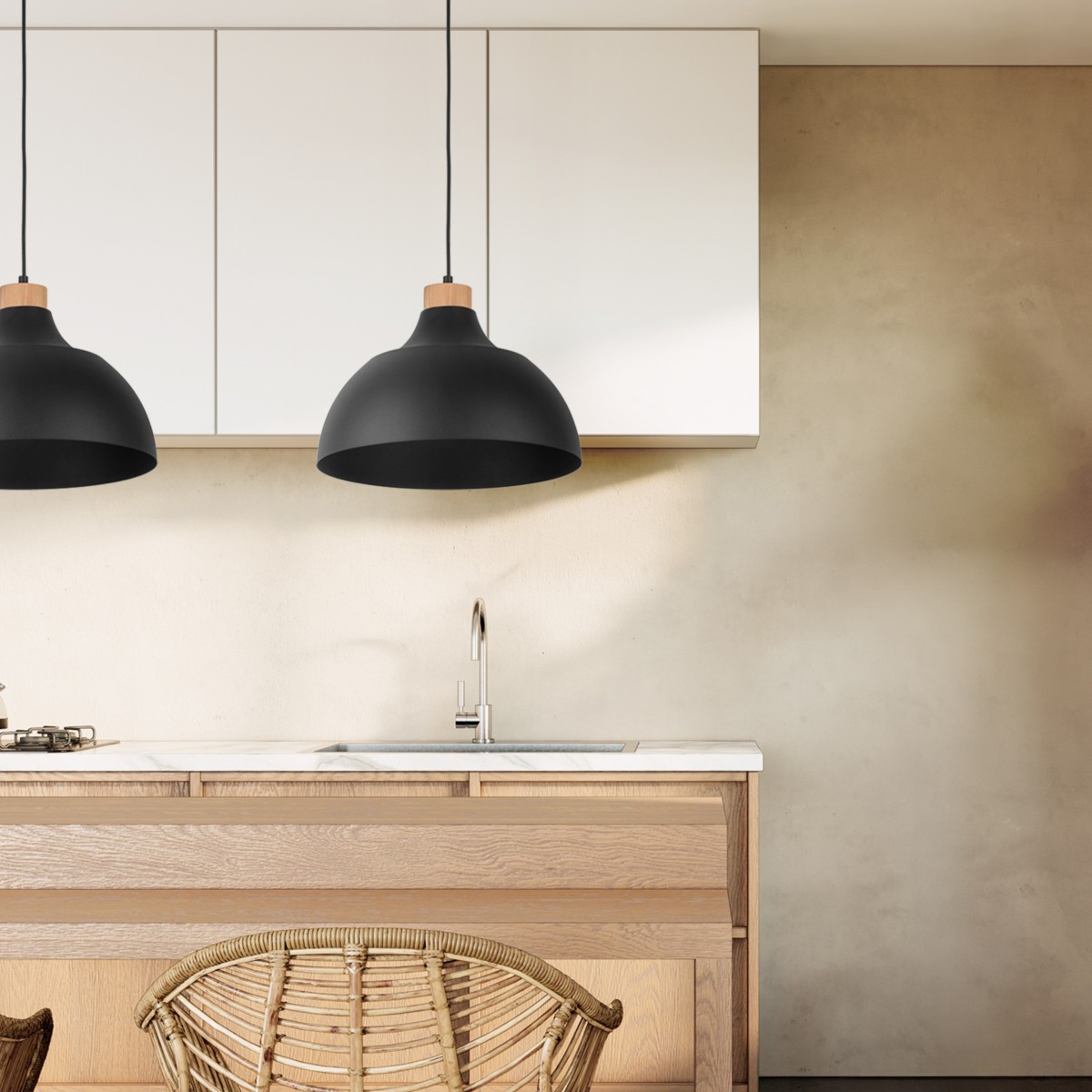 Lampa wisząca TK-Lighting CAP TKL2071  Lampa sufitowa kolor - sosna - czarny styl Nowoczesny  Rustykalny