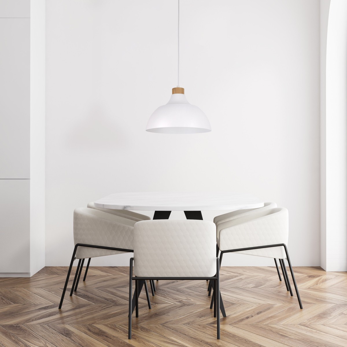 Lampa wisząca TK-Lighting CAP TKL2070  Lampa sufitowa kolor - biały - sosna styl Nowoczesny  Skandynawski