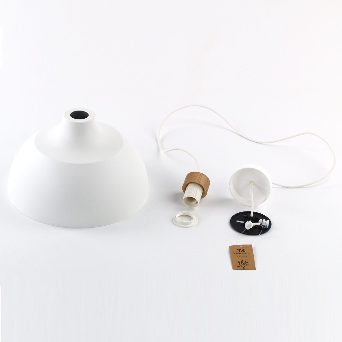 Lampa wisząca TK-Lighting CAP TKL2070  Lampa sufitowa kolor - biały - sosna styl Nowoczesny  Skandynawski