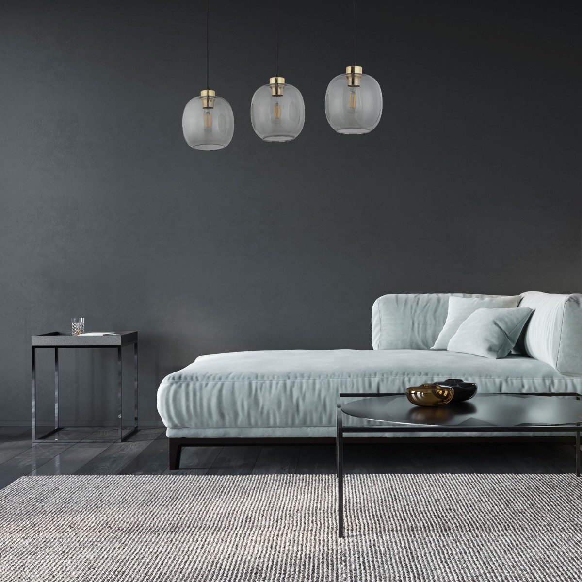 Lampa wisząca TK-Lighting OMEGA TKL4574  Lampa sufitowa kolor - czarny - grafitowy styl Glamour