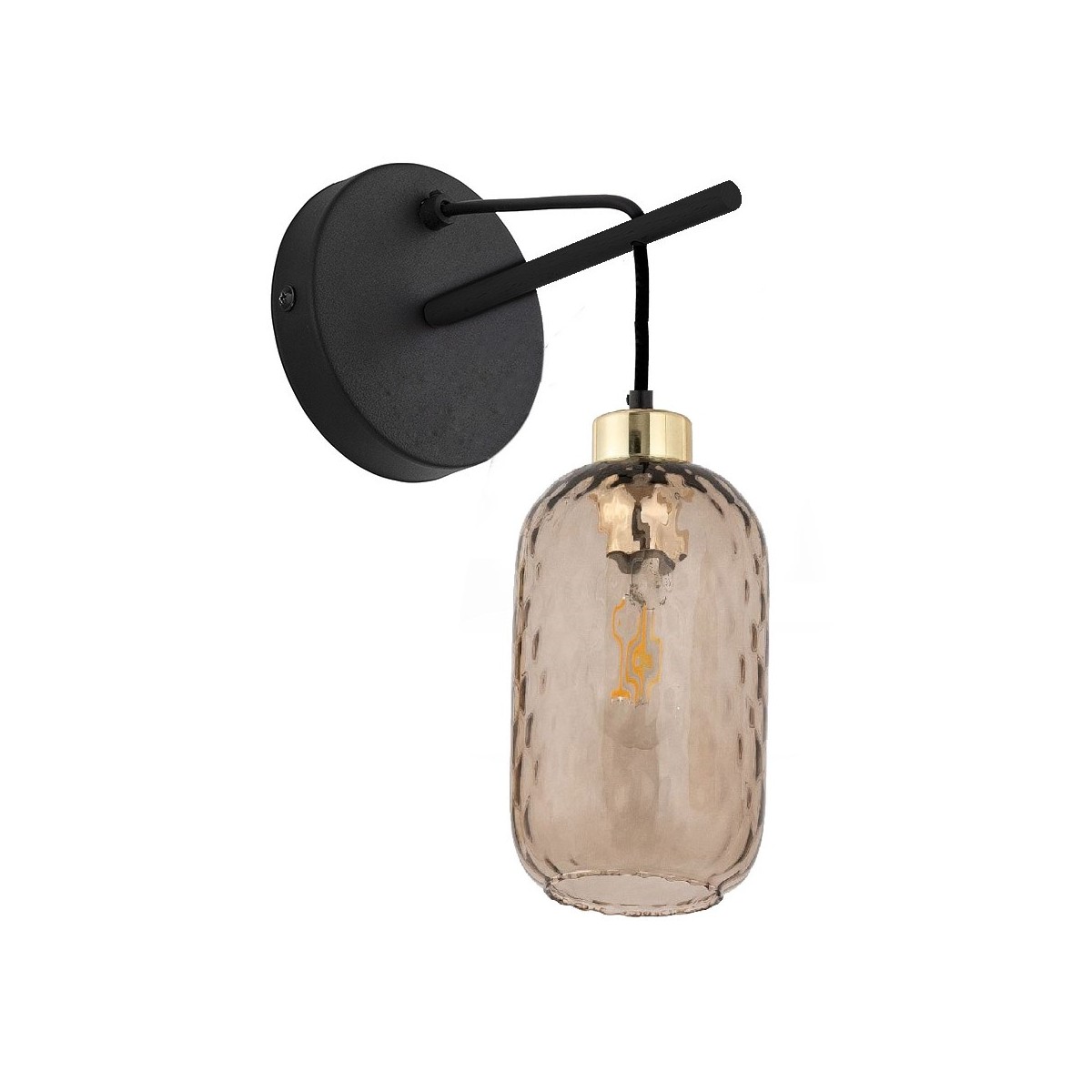 Kinkiet TK-Lighting PESCARA TKL6480 kolor - czarny - bursztynowy styl Glamour