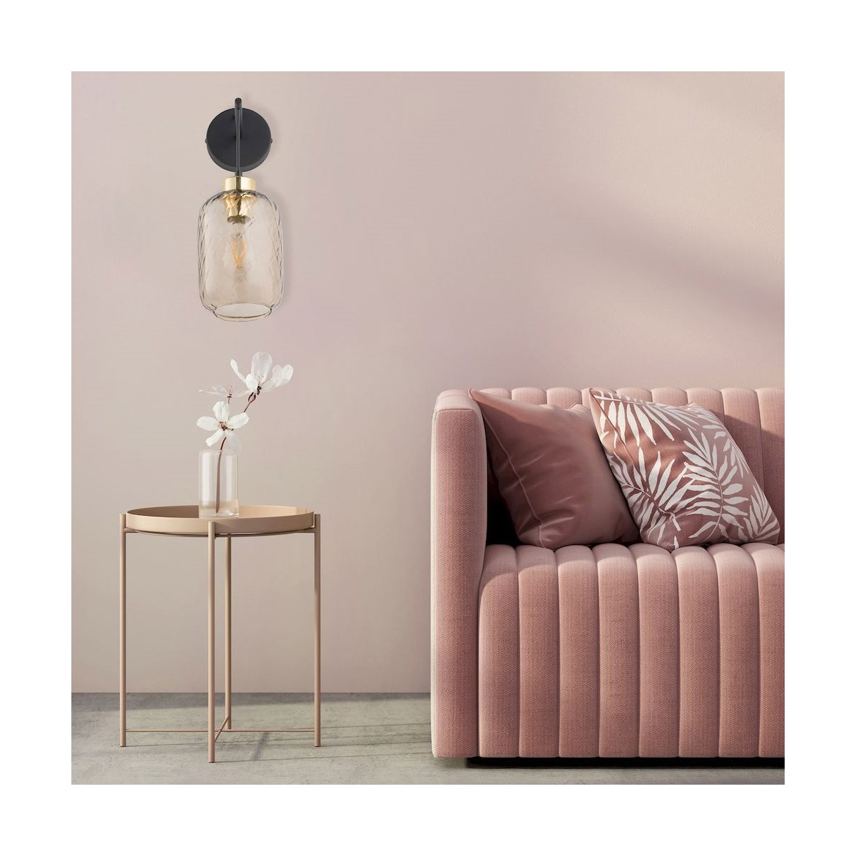 Kinkiet TK-Lighting PESCARA TKL6480 kolor - czarny - bursztynowy styl Glamour