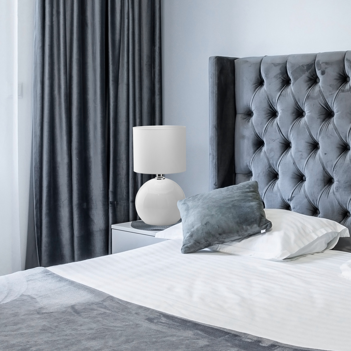 Lampka nocna TK-Lighting PALLA TKL5065 kolor - biały styl Nowoczesny  Glamour