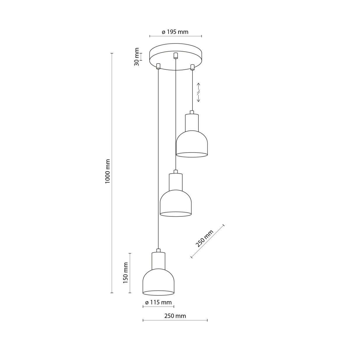 Lampa wisząca TK-Lighting CAIRO TKL4895  Lampa sufitowa kolor - sosna - czarny styl Nowoczesny  Rustykalny
