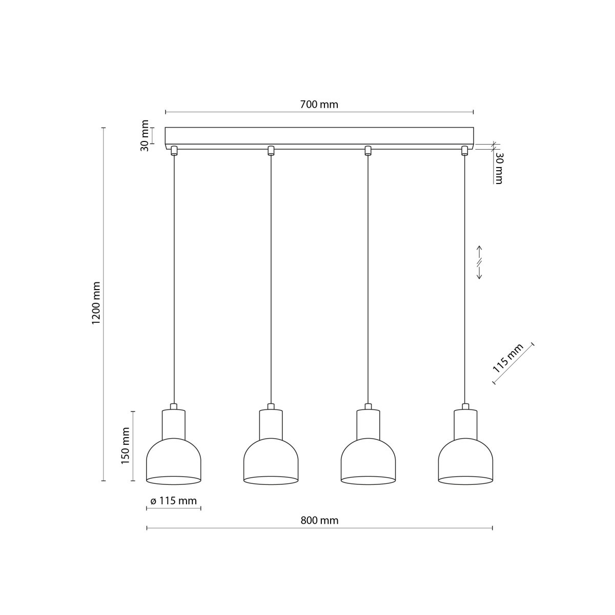 Lampa wisząca TK-Lighting CAIRO TKL4896  Lampa sufitowa kolor - sosna - czarny styl Nowoczesny  Rustykalny