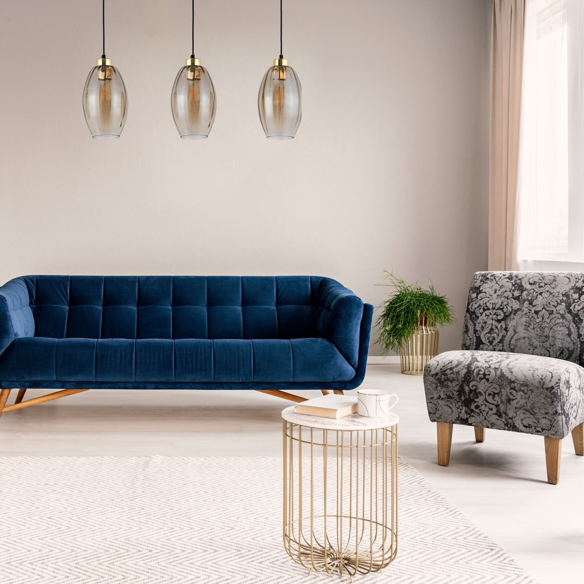 Lampa wisząca TK-Lighting SEBO TKL4635 kolor - złoty - czarny styl Glamour