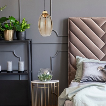 Lampa wisząca TK-Lighting SEBO TKL4633 kolor - złoty - czarny styl Glamour