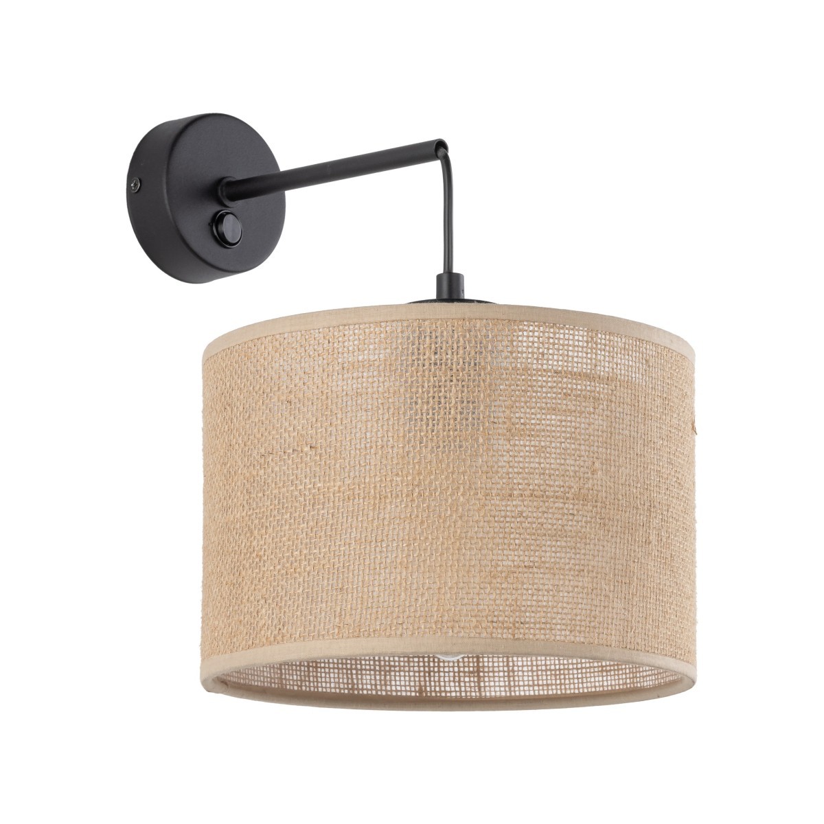 Lampa ścienna TK-Lighting JUTA TKL6858  Kinkiet kolor - czarny - juta styl Nowoczesny  Boho