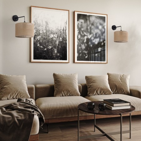 Lampa ścienna TK-Lighting JUTA TKL6858  Kinkiet kolor - czarny - juta styl Nowoczesny  Boho