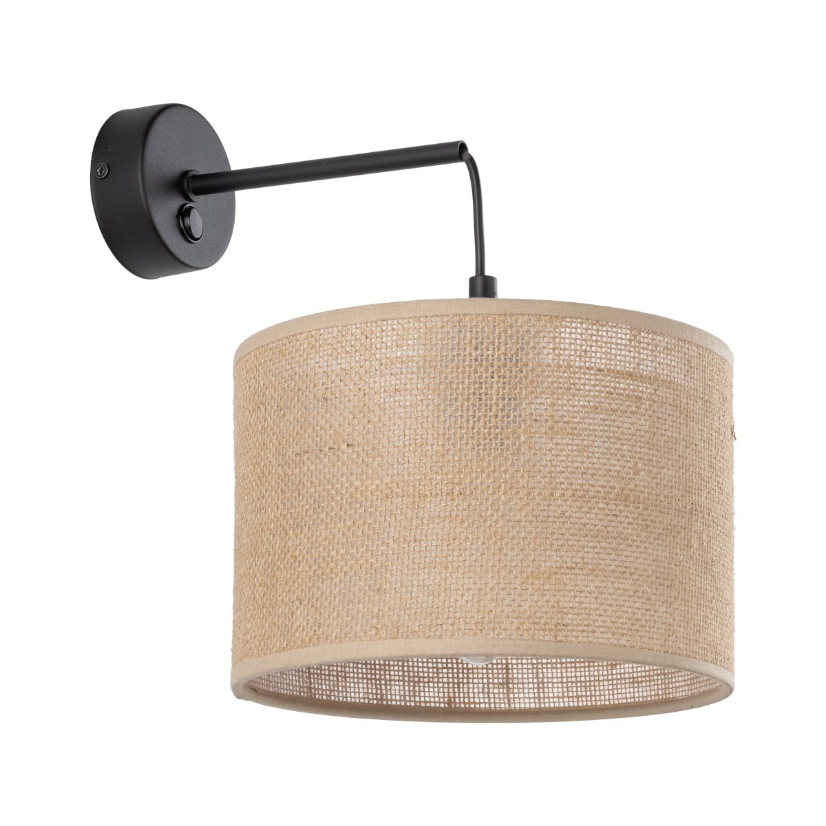 Lampa ścienna TK-Lighting JUTA TKL6858  Kinkiet kolor - czarny - juta styl Nowoczesny  Boho