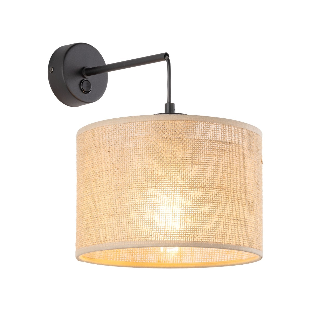 Lampa ścienna TK-Lighting JUTA TKL6858  Kinkiet kolor - czarny - juta styl Nowoczesny  Boho