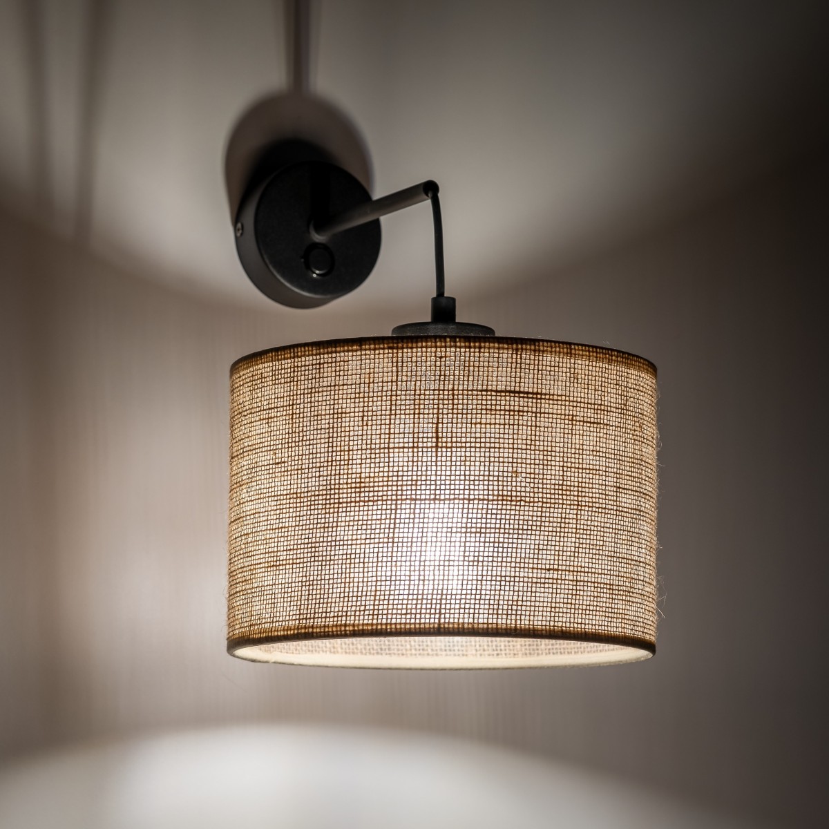 Lampa ścienna TK-Lighting JUTA TKL6858  Kinkiet kolor - czarny - juta styl Nowoczesny  Boho