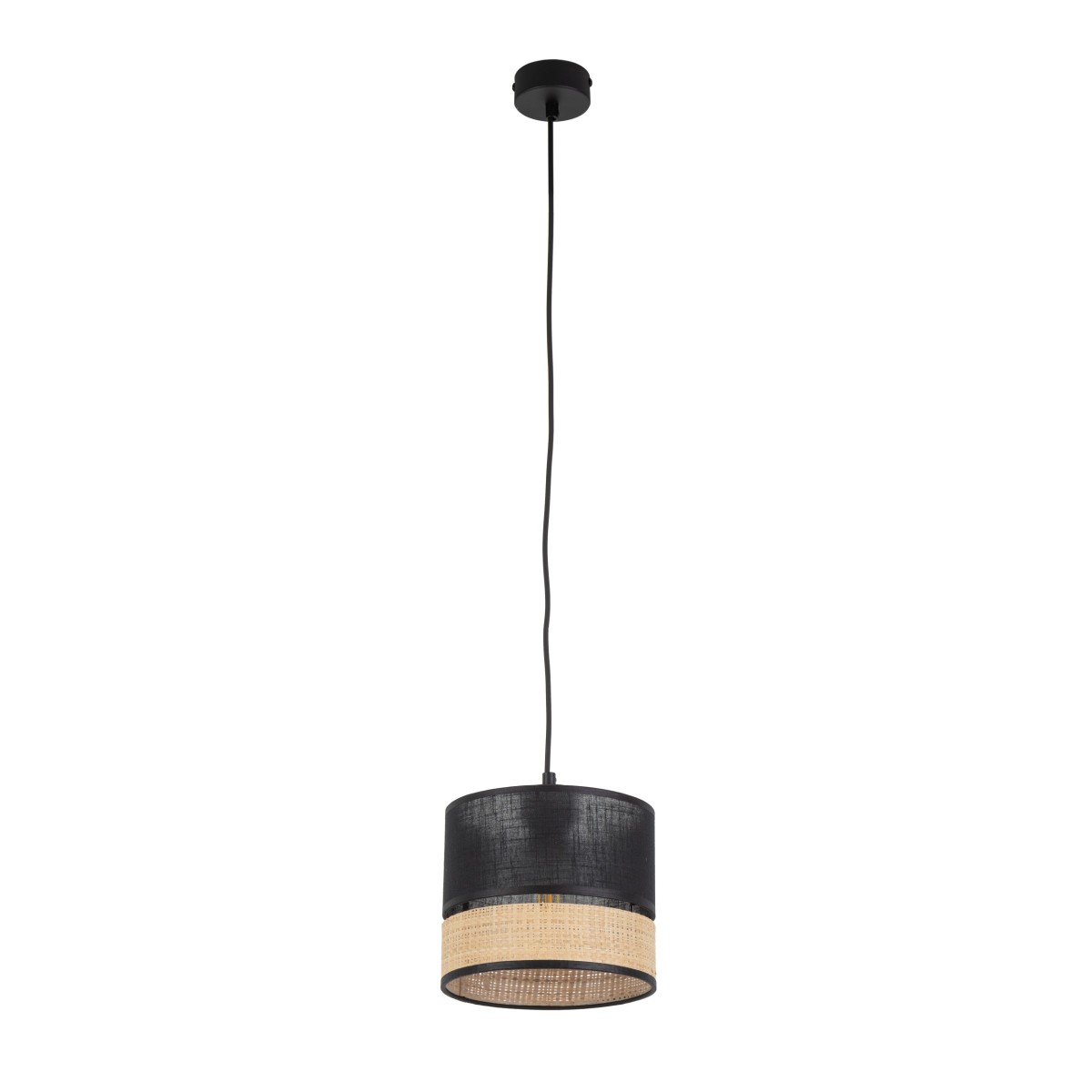 Lampa wisząca TK-Lighting PAGLIA TKL4765 kolor - czarny - rafia styl Nowoczesny  Boho