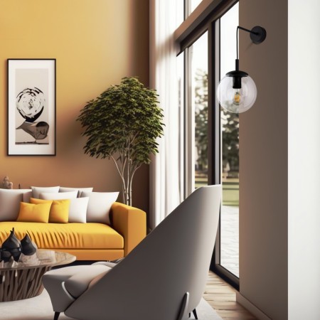 Lampa ścienna TK-Lighting ESME TKL5387  Kinkiet kolor - czarny - transparentny styl Nowoczesny  Loftowy