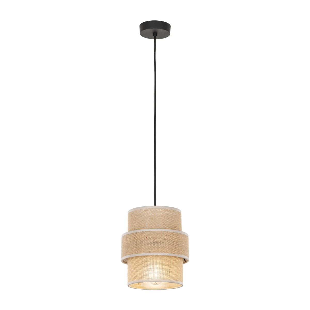 Lampa wisząca TK-Lighting CALISTO TKL5401  Lampa sufitowa kolor - czarny - juta styl Nowoczesny  Boho