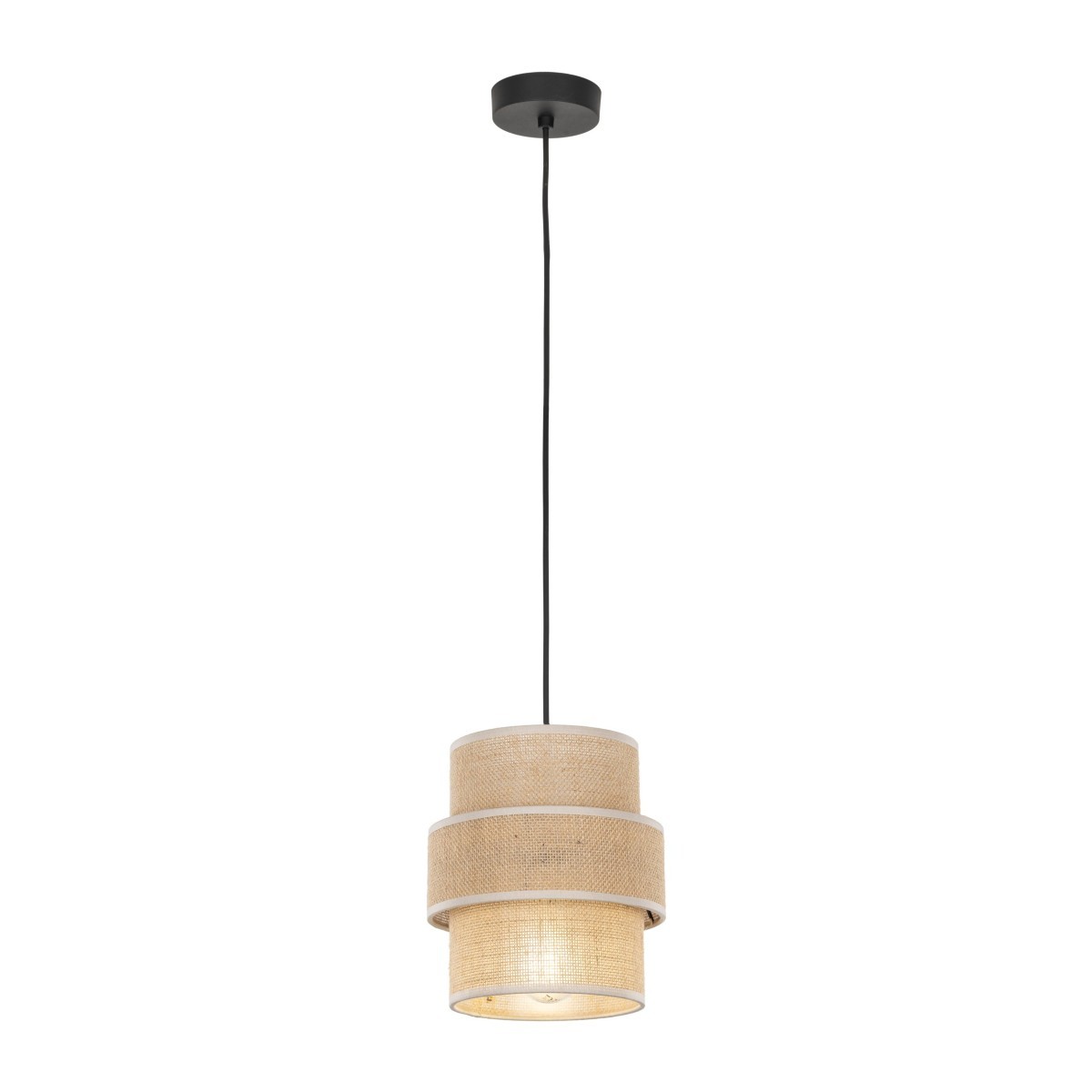 Lampa wisząca TK-Lighting CALISTO TKL5401  Lampa sufitowa kolor - czarny - juta styl Nowoczesny  Boho