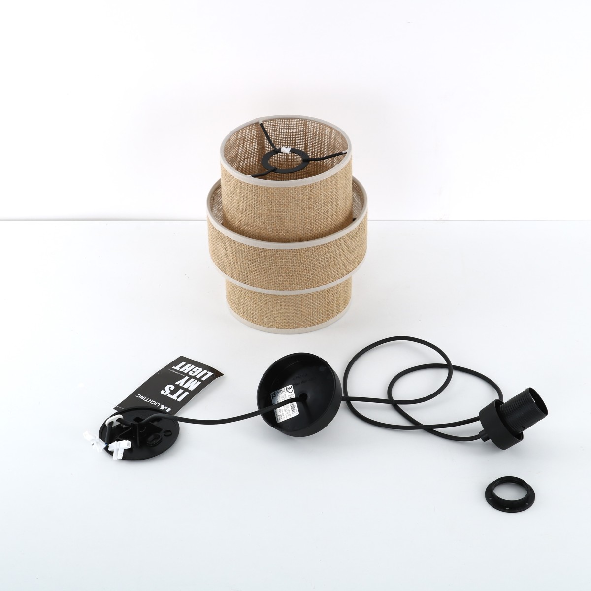 Lampa wisząca TK-Lighting CALISTO TKL5401  Lampa sufitowa kolor - czarny - juta styl Nowoczesny  Boho