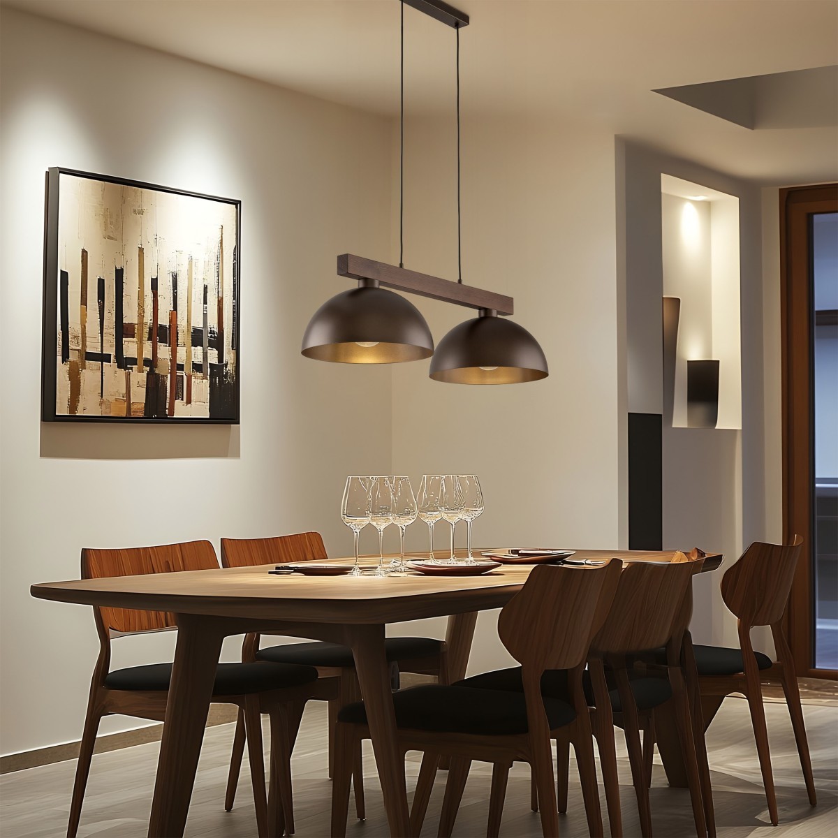 Lampa wisząca TK-Lighting OSLO TKL4507  Lampa sufitowa kolor - brązowy - orzech styl Nowoczesny  Rustykalny