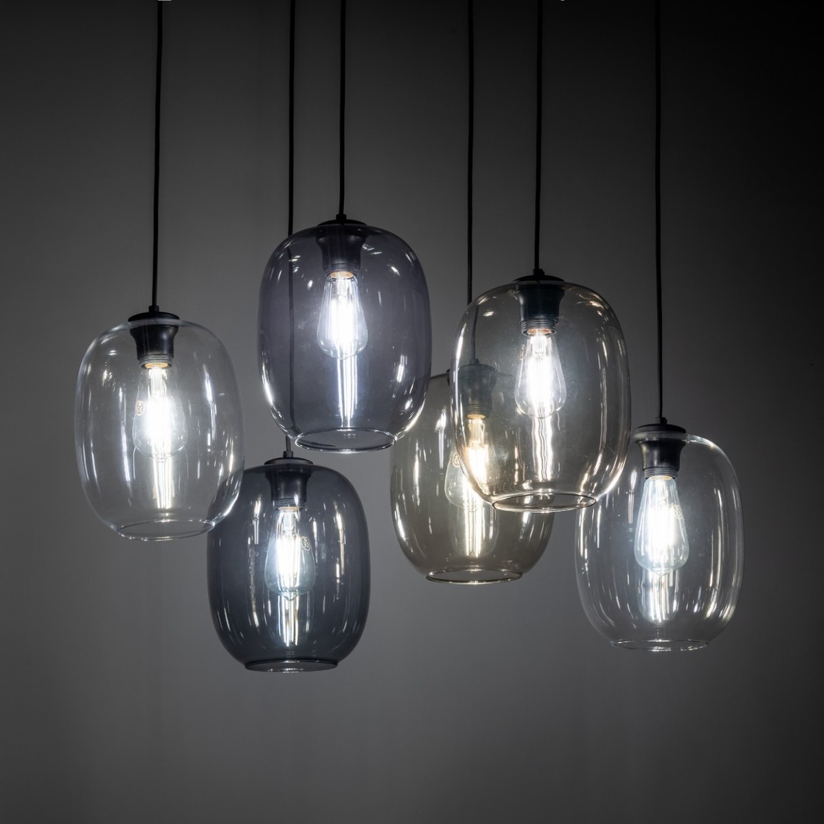 Lampa wisząca TK-Lighting ELIO TKL5974  Lampa sufitowa kolor - czarny - transparentny styl Nowoczesny  Glamour