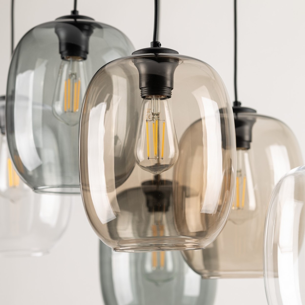 Lampa wisząca TK-Lighting ELIO TKL5974  Lampa sufitowa kolor - czarny - transparentny styl Nowoczesny  Glamour