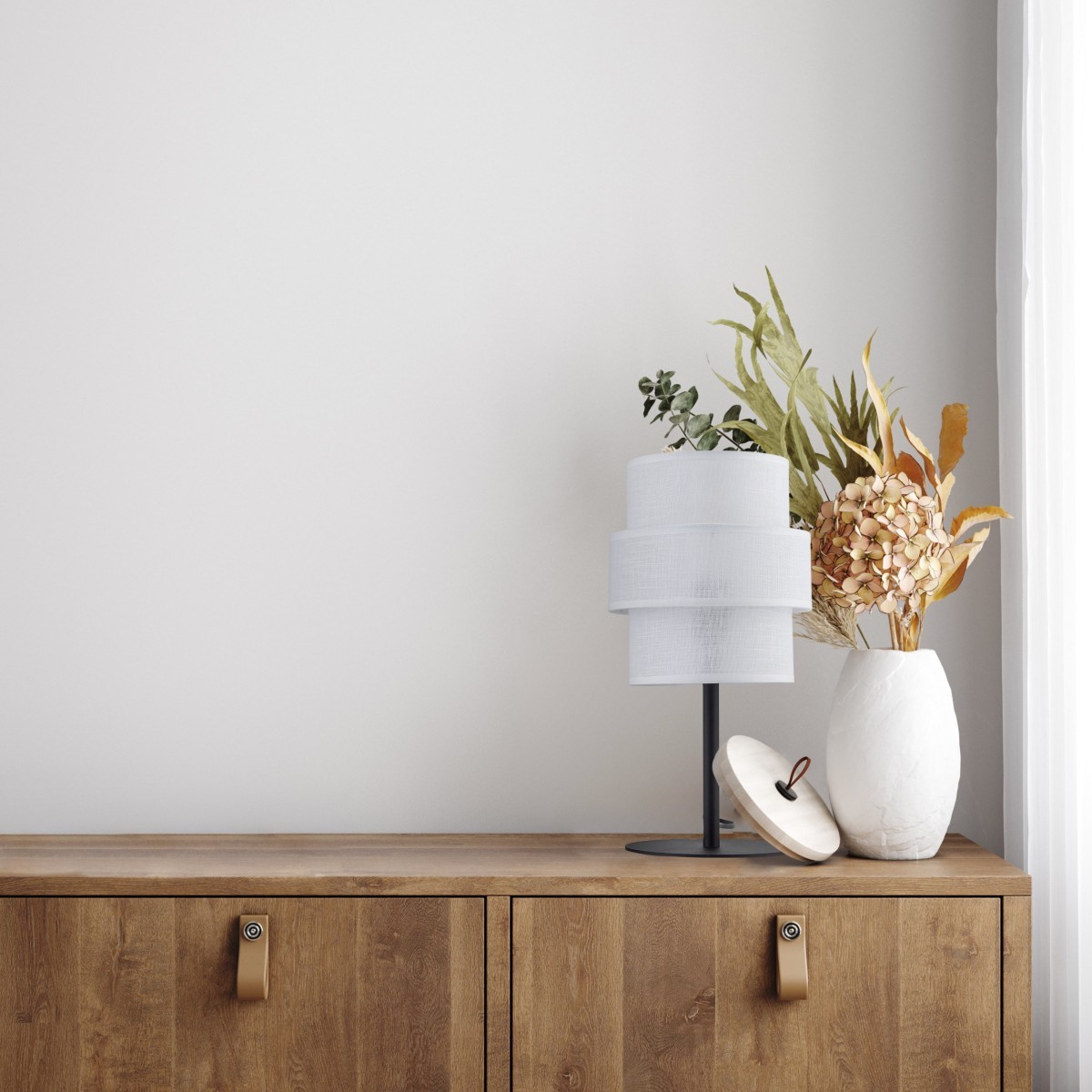 Lampka nocna TK-Lighting CALISTO TKL5893 kolor - czarny - biały styl Nowoczesny  Skandynawski