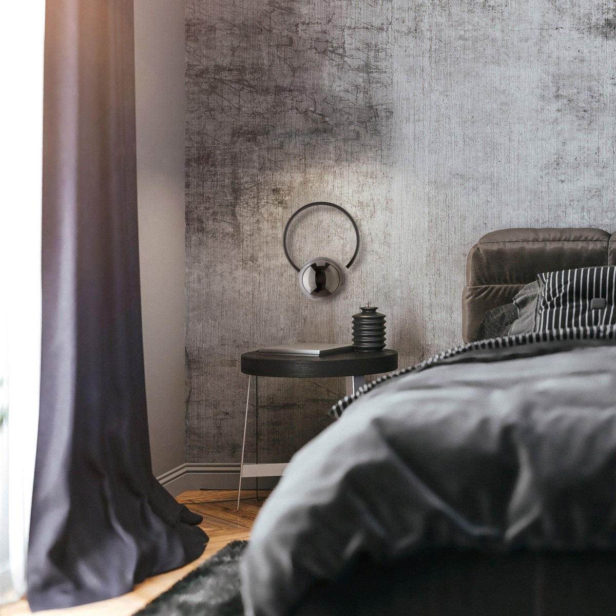 Lampa ścienna TK-Lighting ANABELLE TKL5256  Kinkiet kolor - czarny - grafitowy styl Nowoczesny  Glamour