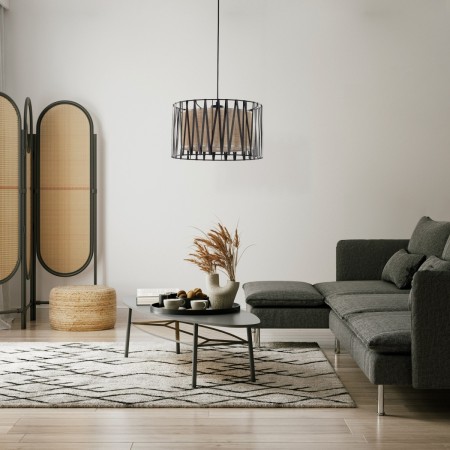 Lampa wisząca TK-Lighting HARMONY TKL4562  Lampa sufitowa kolor - czarny - juta styl Nowoczesny  Klasyczny