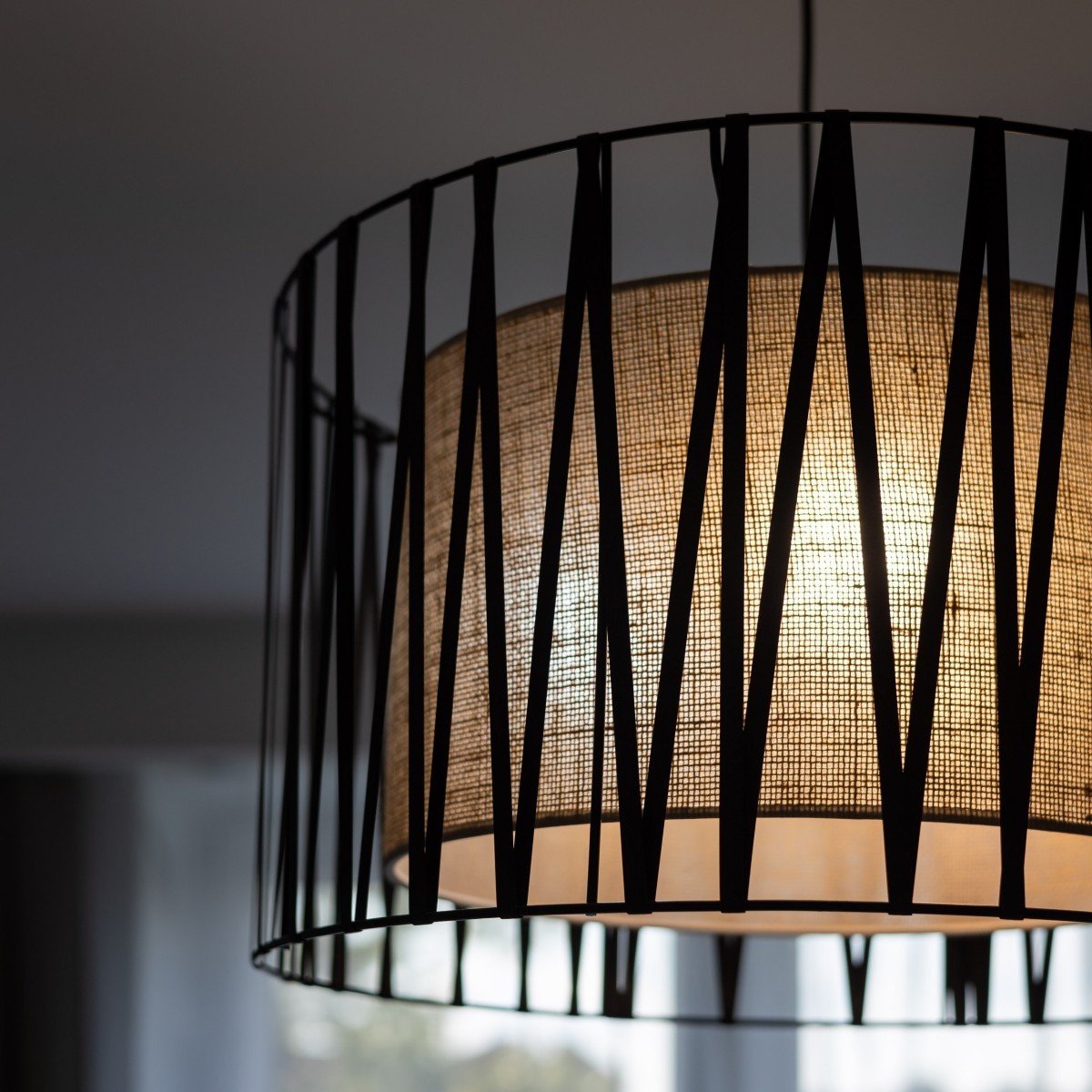 Lampa wisząca TK-Lighting HARMONY TKL4562  Lampa sufitowa kolor - czarny - juta styl Nowoczesny  Klasyczny