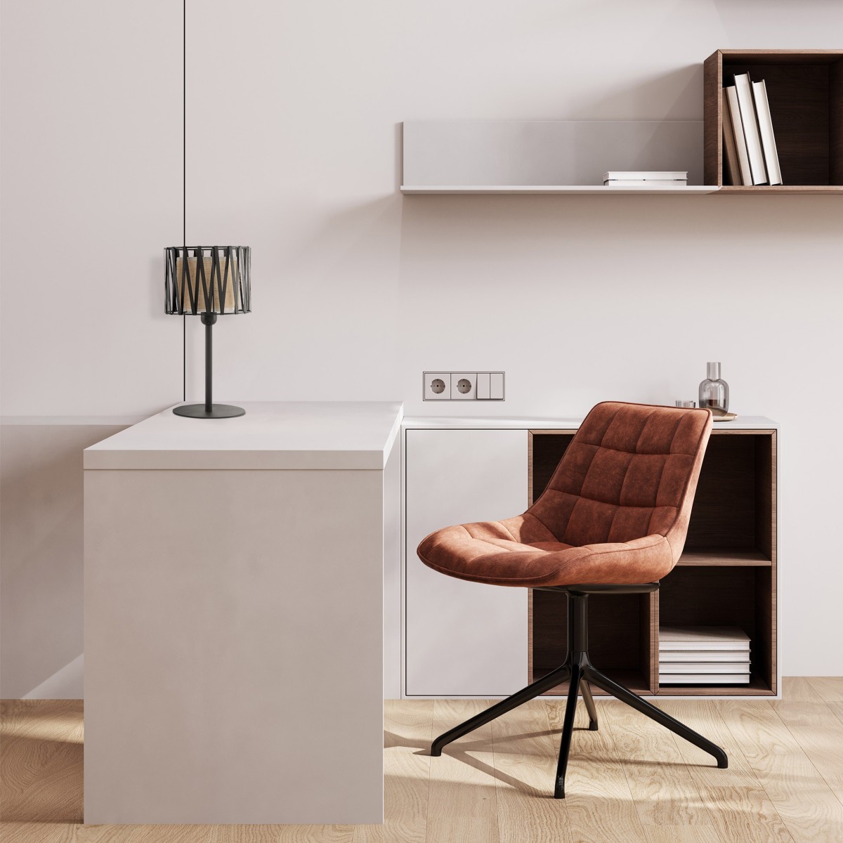 Lampka nocna TK-Lighting HARMONY TKL5889 kolor - czarny - juta styl Nowoczesny  Klasyczny