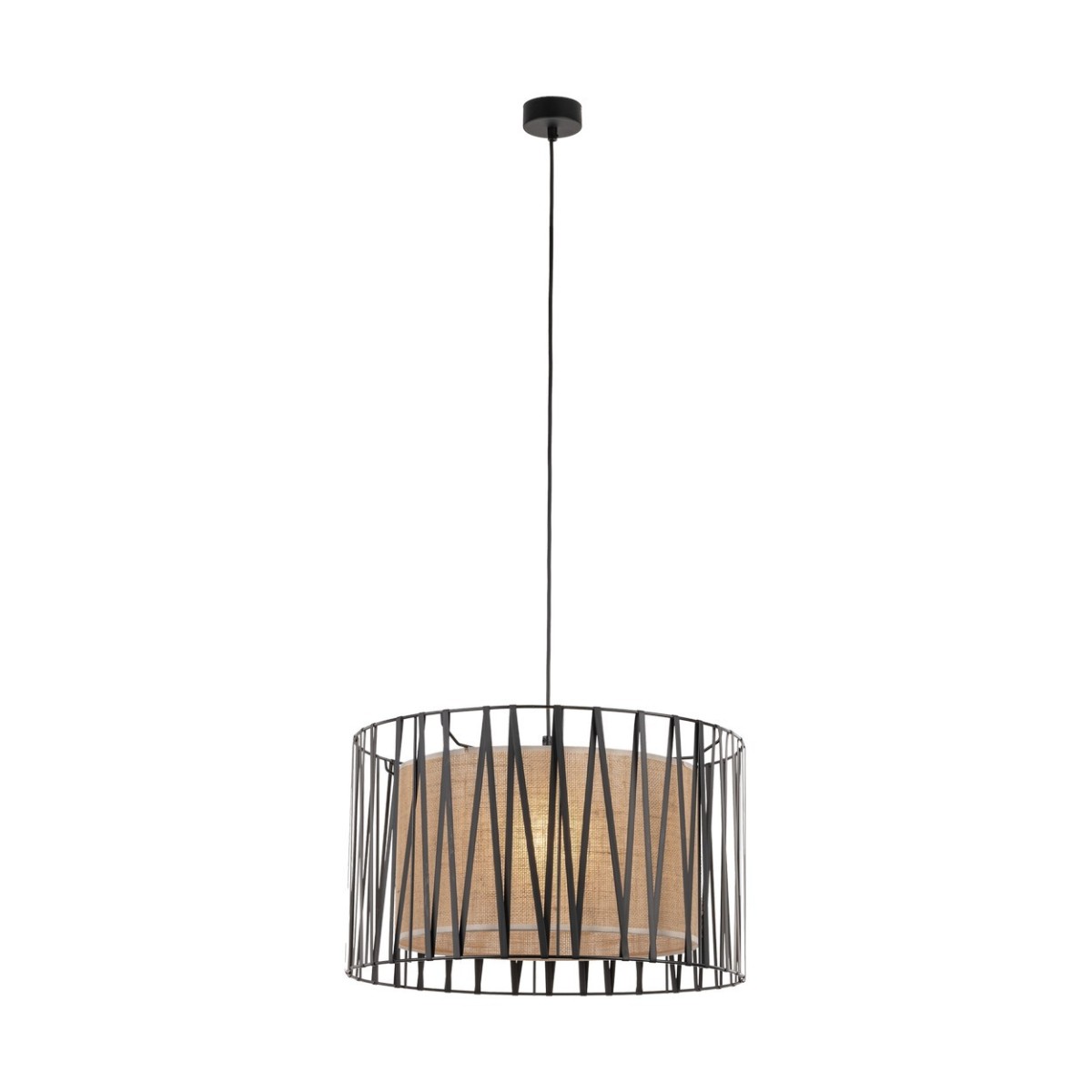 Lampa wisząca TK-Lighting HARMONY TKL4557  Lampa sufitowa kolor - czarny - juta styl Nowoczesny  Klasyczny