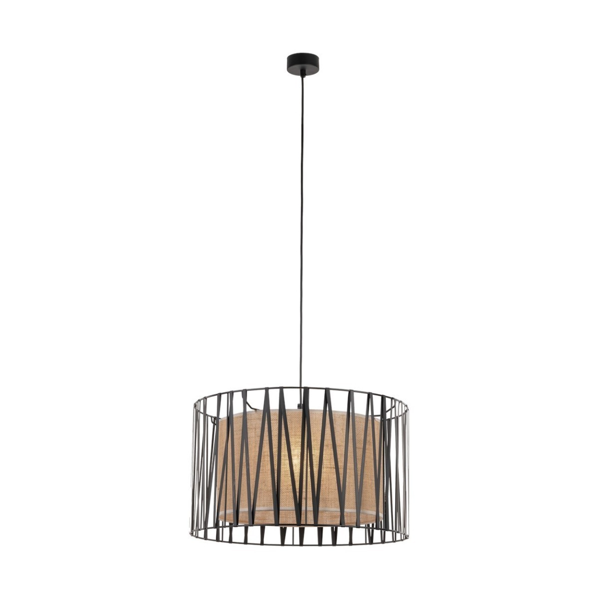 Lampa wisząca TK-Lighting HARMONY TKL4557  Lampa sufitowa kolor - czarny - juta styl Nowoczesny  Klasyczny