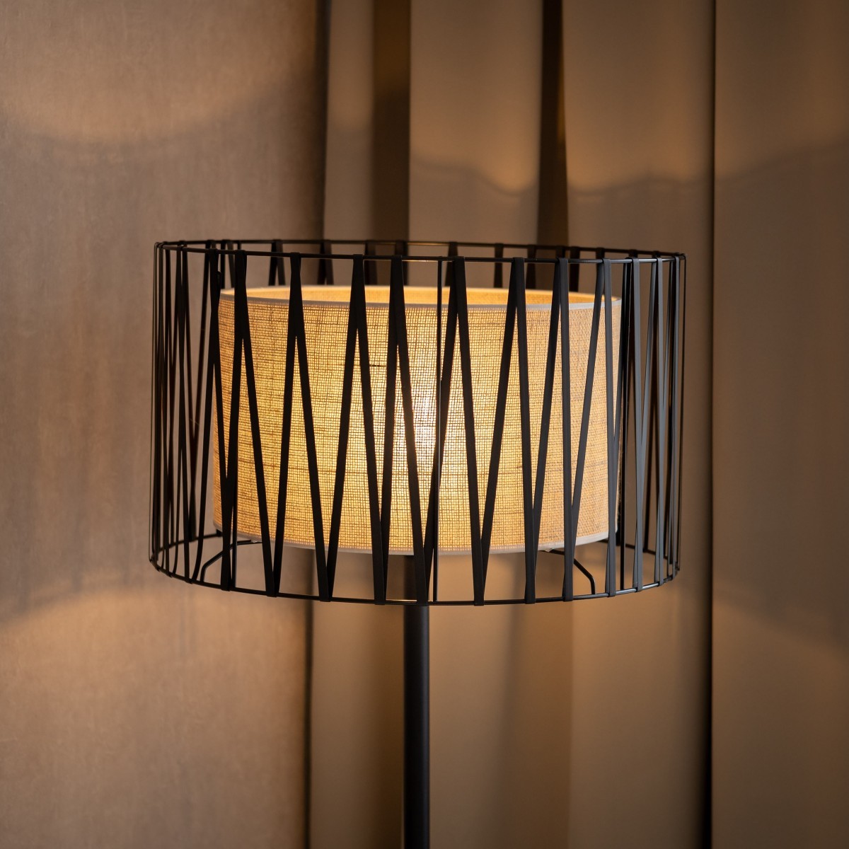 Lampa podłogowa TK-Lighting HARMONY TKL5890 kolor - czarny - juta styl Nowoczesny  Klasyczny