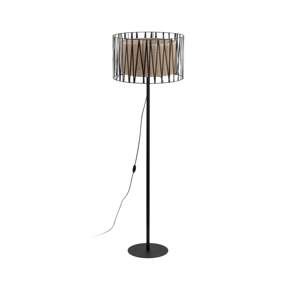 Lampa podłogowa TK-Lighting HARMONY TKL5890 kolor - czarny - juta styl Nowoczesny  Klasyczny