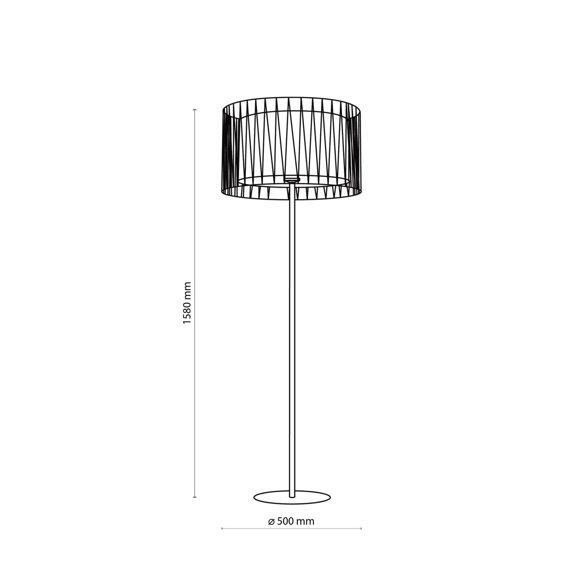 Lampa podłogowa TK-Lighting HARMONY TKL5890 kolor - czarny - juta styl Nowoczesny  Klasyczny