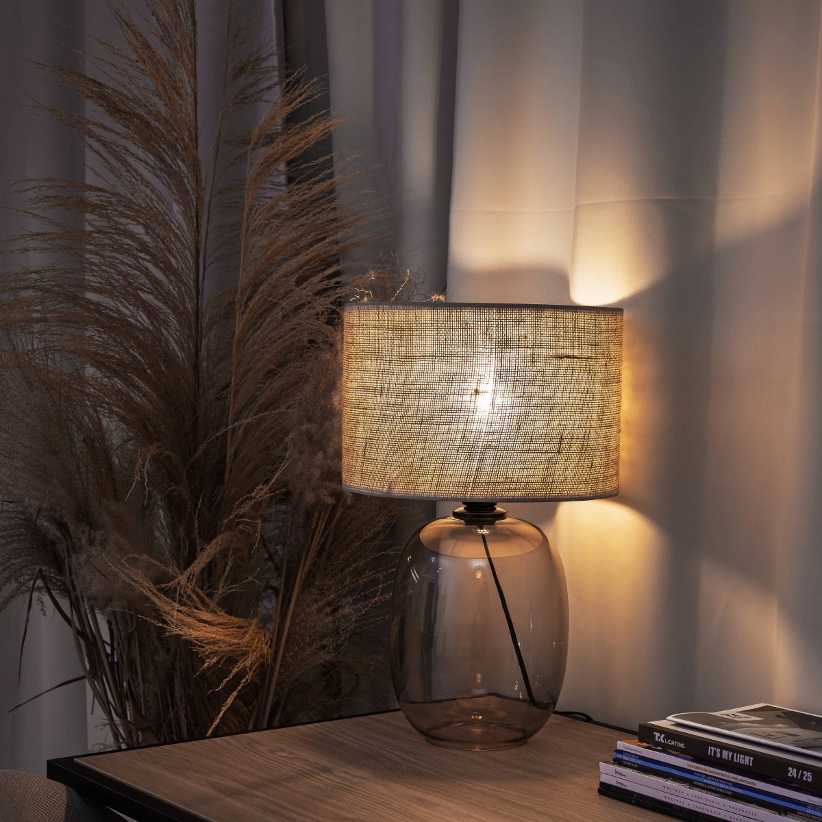 Lampka nocna TK-Lighting MELODY TKL5986 kolor - topaz - juta styl Nowoczesny  Boho
