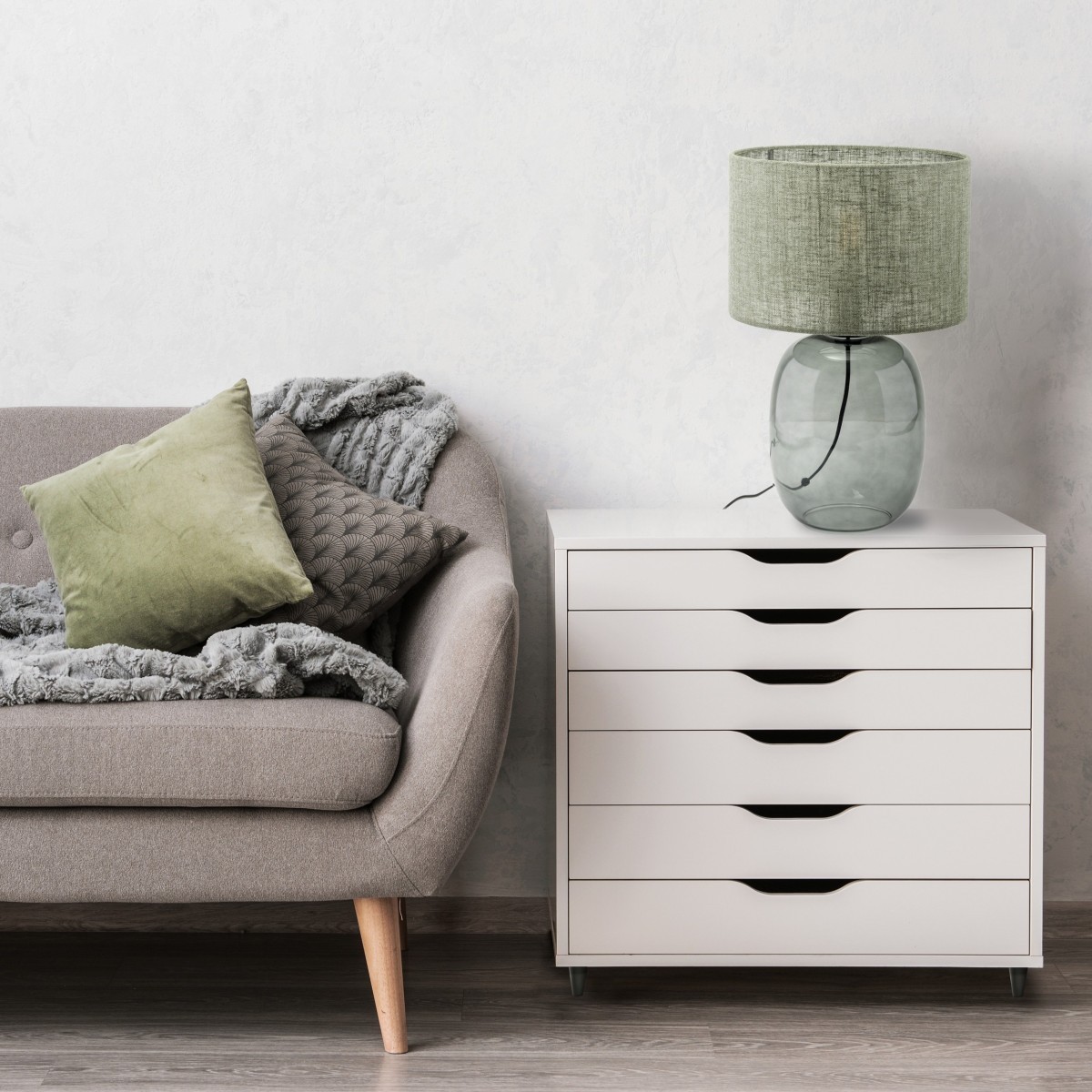 Lampka nocna TK-Lighting MELODY TKL5989 kolor - grafitowy - Zielony styl Nowoczesny  Scandic-eco