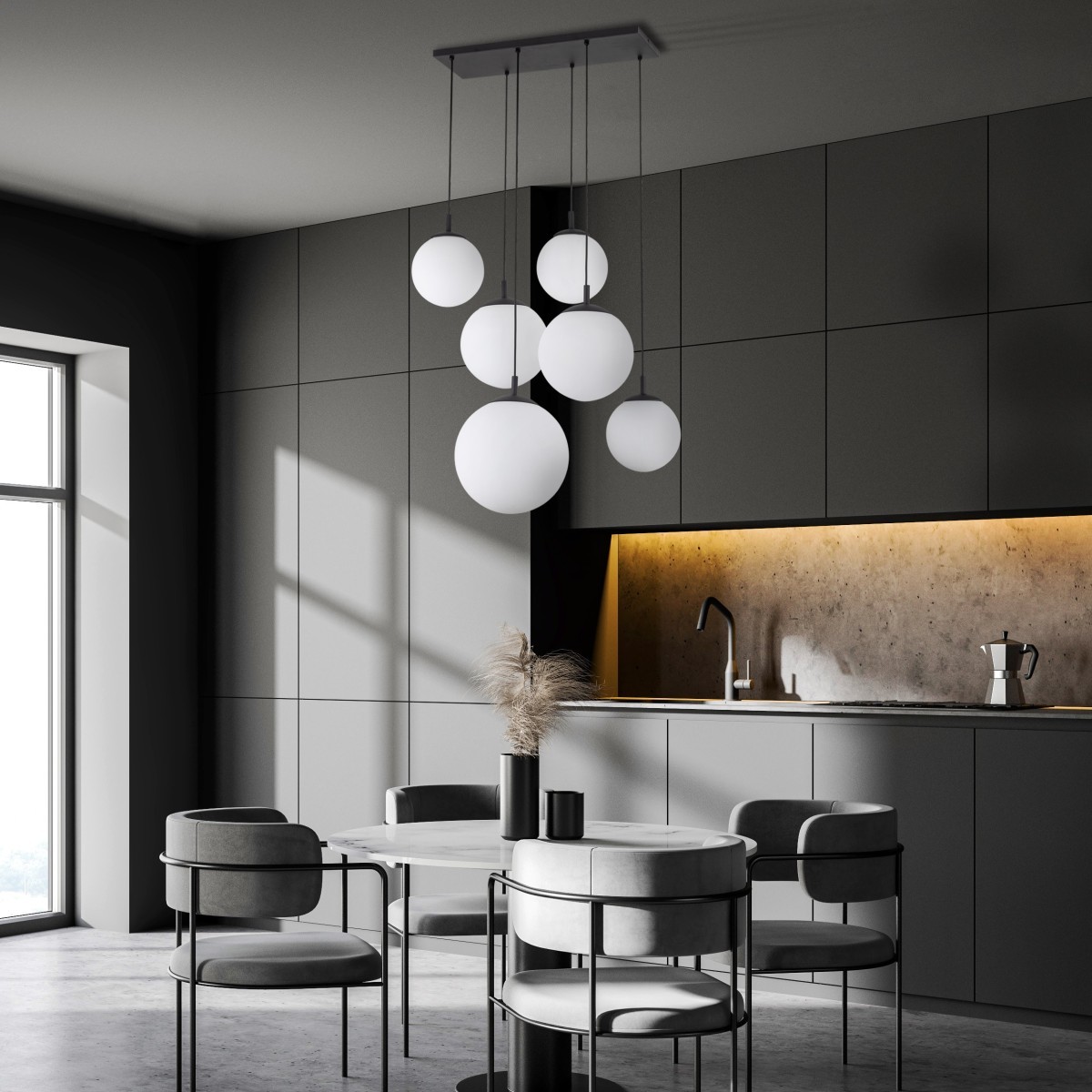 Lampa wisząca TK-Lighting ESME TKL4793  Lampa ścienna kolor - czarny - biały styl Nowoczesny  Glamour