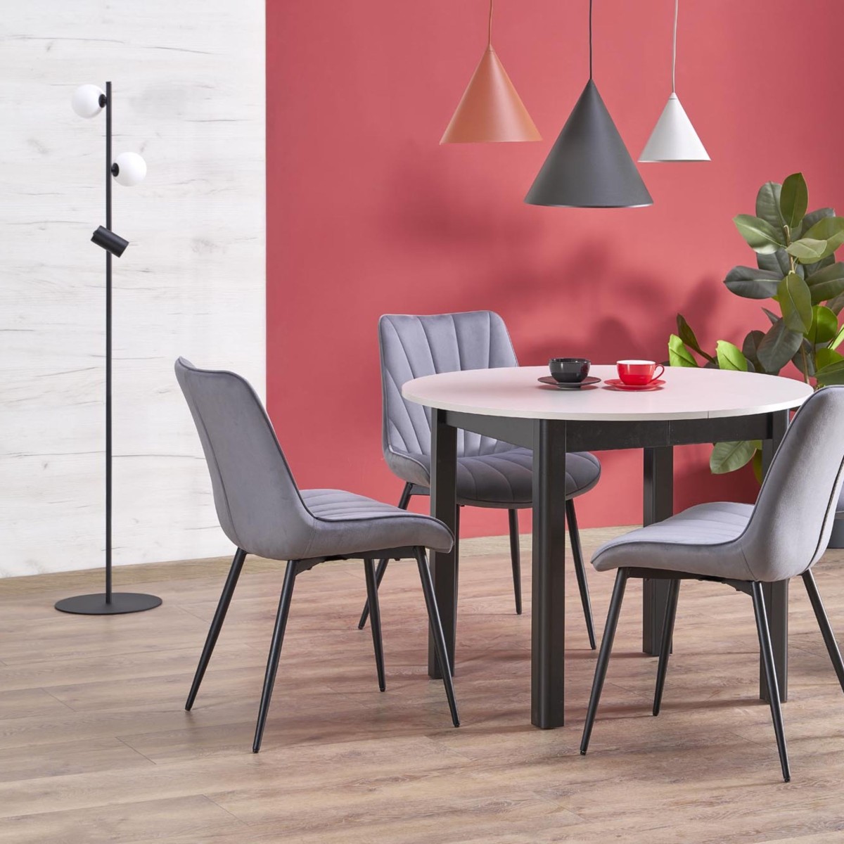 Lampa wisząca TK-Lighting CONO TKL6633  Lampa sufitowa kolor - czarny - beżowy styl Nowoczesny  Rustykalny