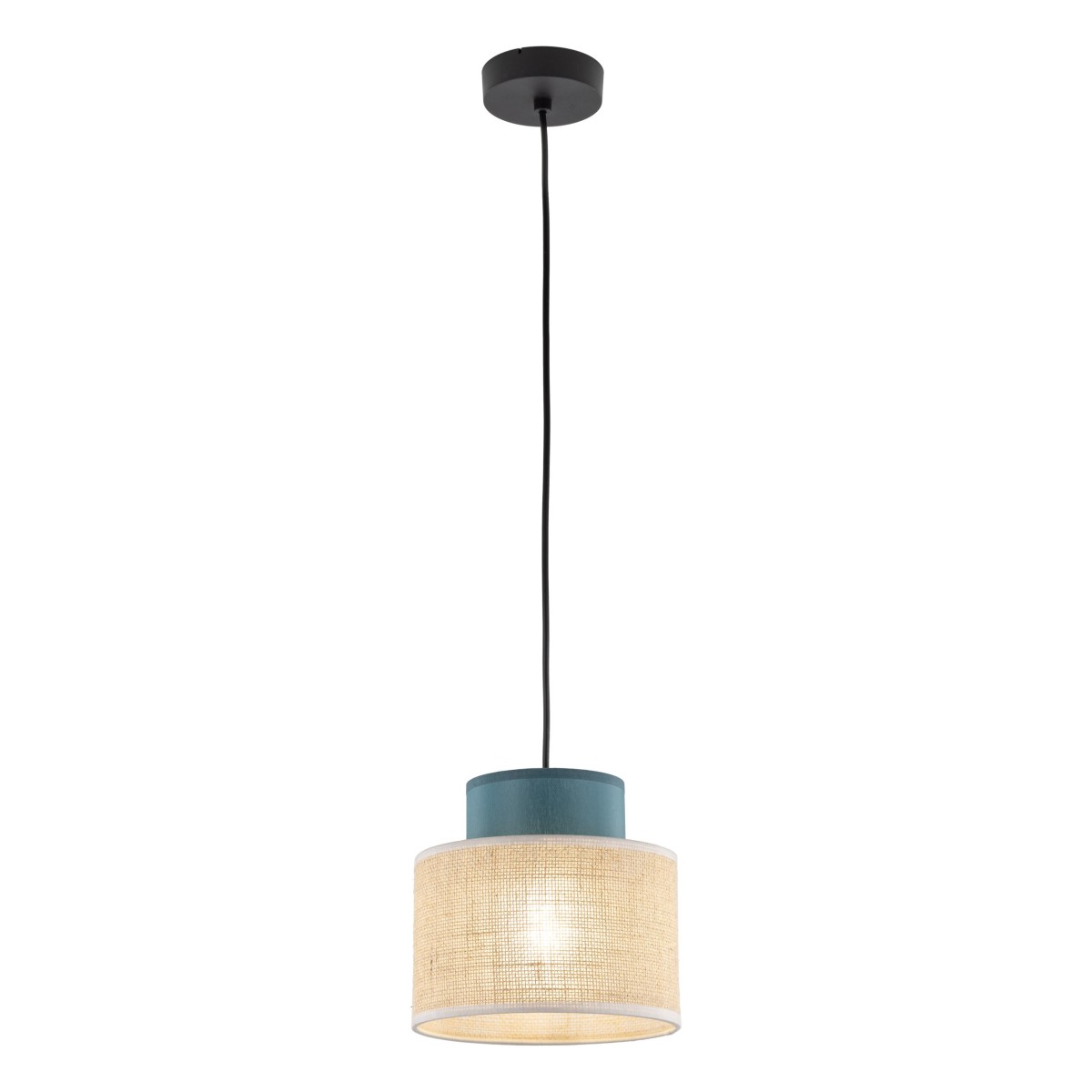 Lampa wisząca TK-Lighting DUO TKL3257  Lampa sufitowa kolor - czarny - juta styl Nowoczesny  Boho