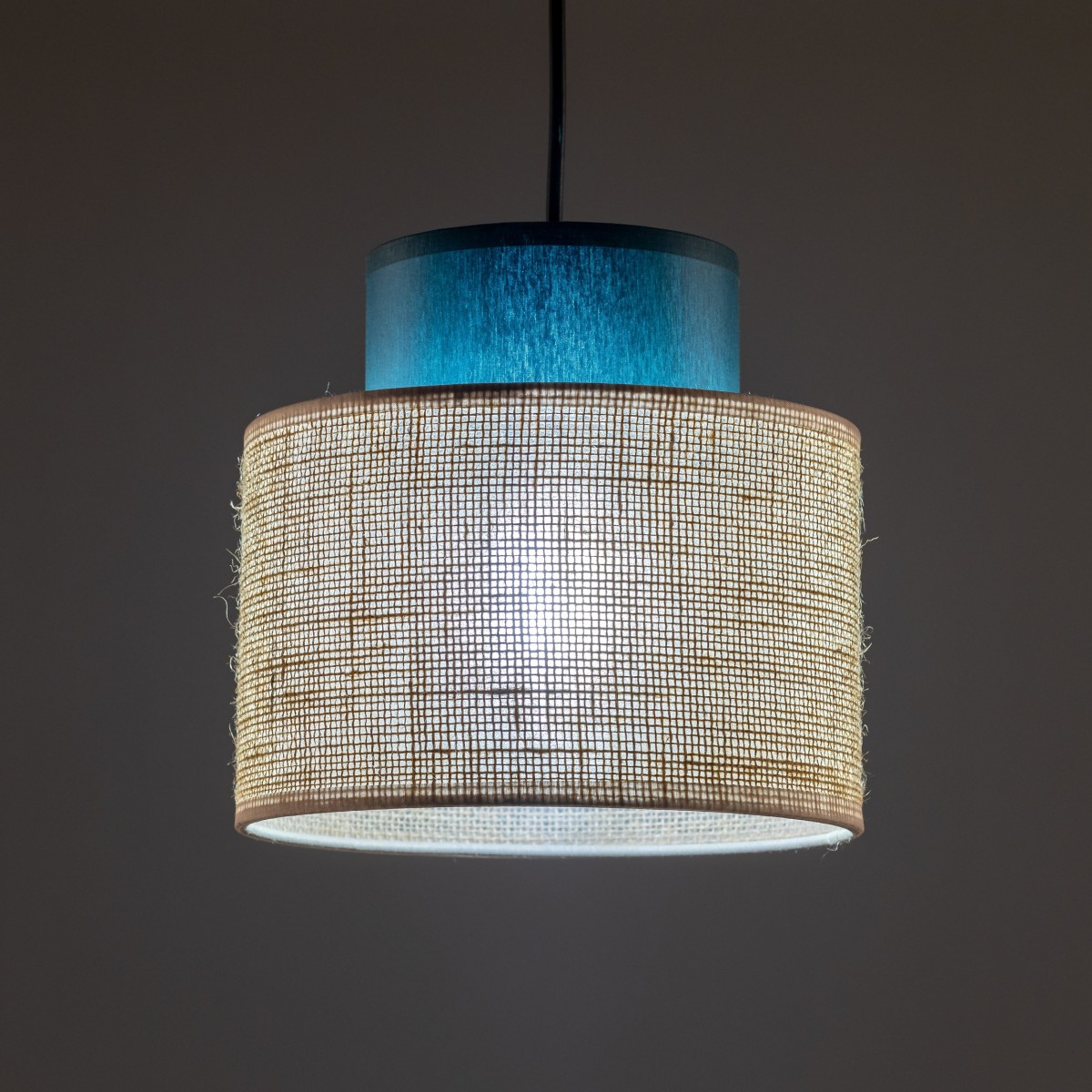 Lampa wisząca TK-Lighting DUO TKL3257  Lampa sufitowa kolor - czarny - juta styl Nowoczesny  Boho