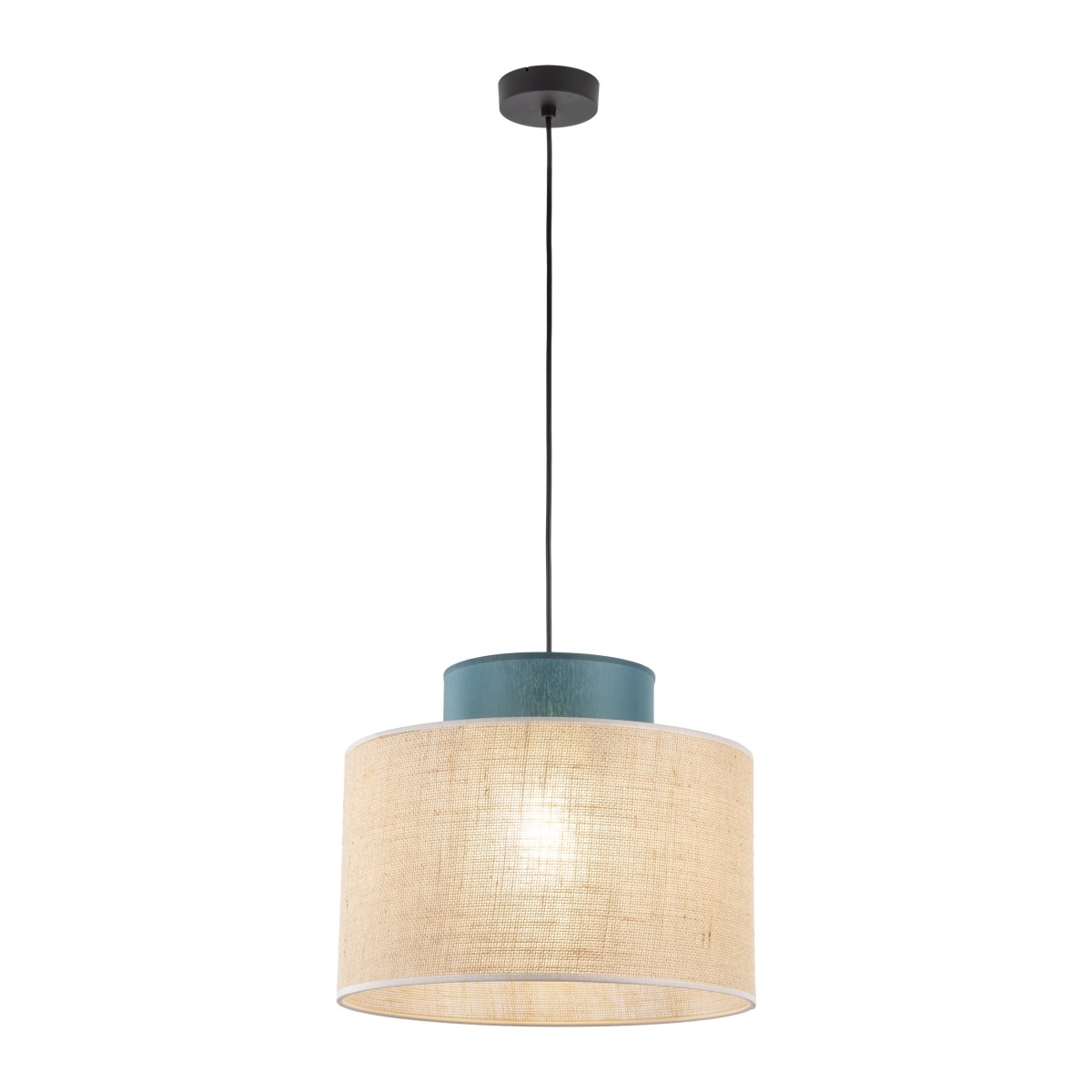 Lampa wisząca TK-Lighting DUO TKL3256  Lampa sufitowa kolor - czarny - juta styl Nowoczesny  Boho