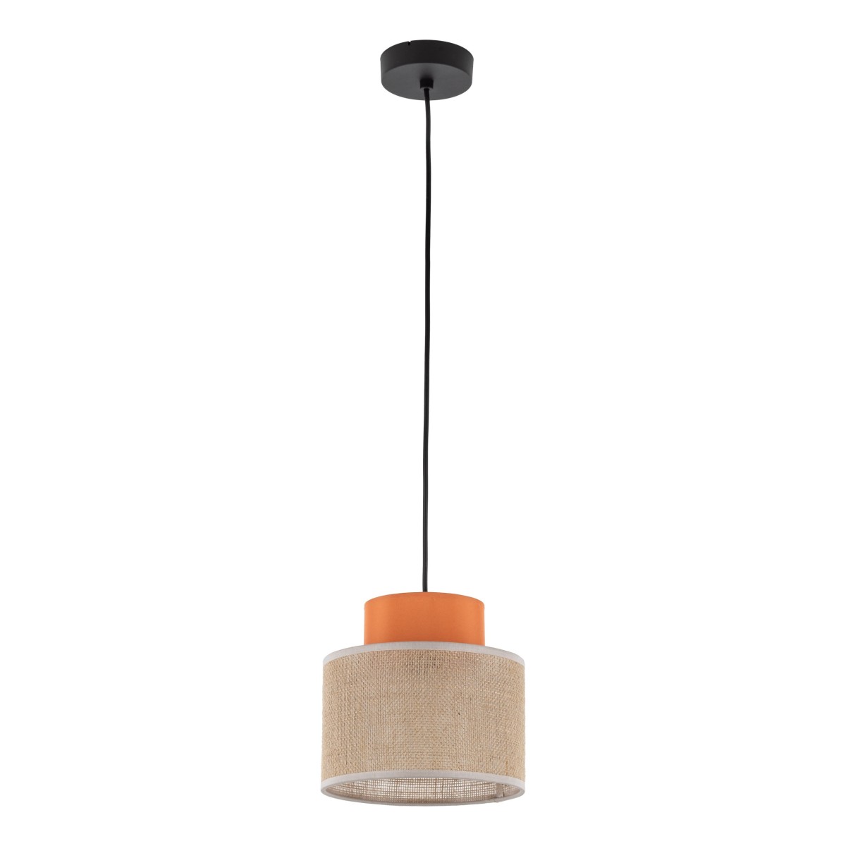Lampa wisząca TK-Lighting DUO TKL3255  Lampa sufitowa kolor - czarny - juta styl Nowoczesny  Boho