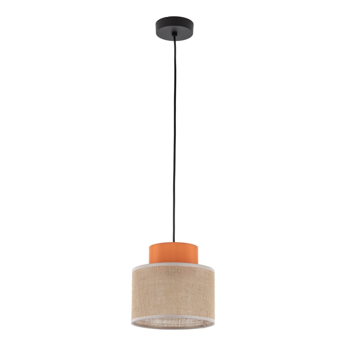 Lampa wisząca TK-Lighting DUO TKL3255  Lampa sufitowa kolor - czarny - juta styl Nowoczesny  Boho