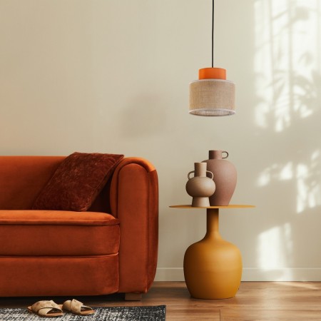 Lampa wisząca TK-Lighting DUO TKL3255  Lampa sufitowa kolor - czarny - juta styl Nowoczesny  Boho