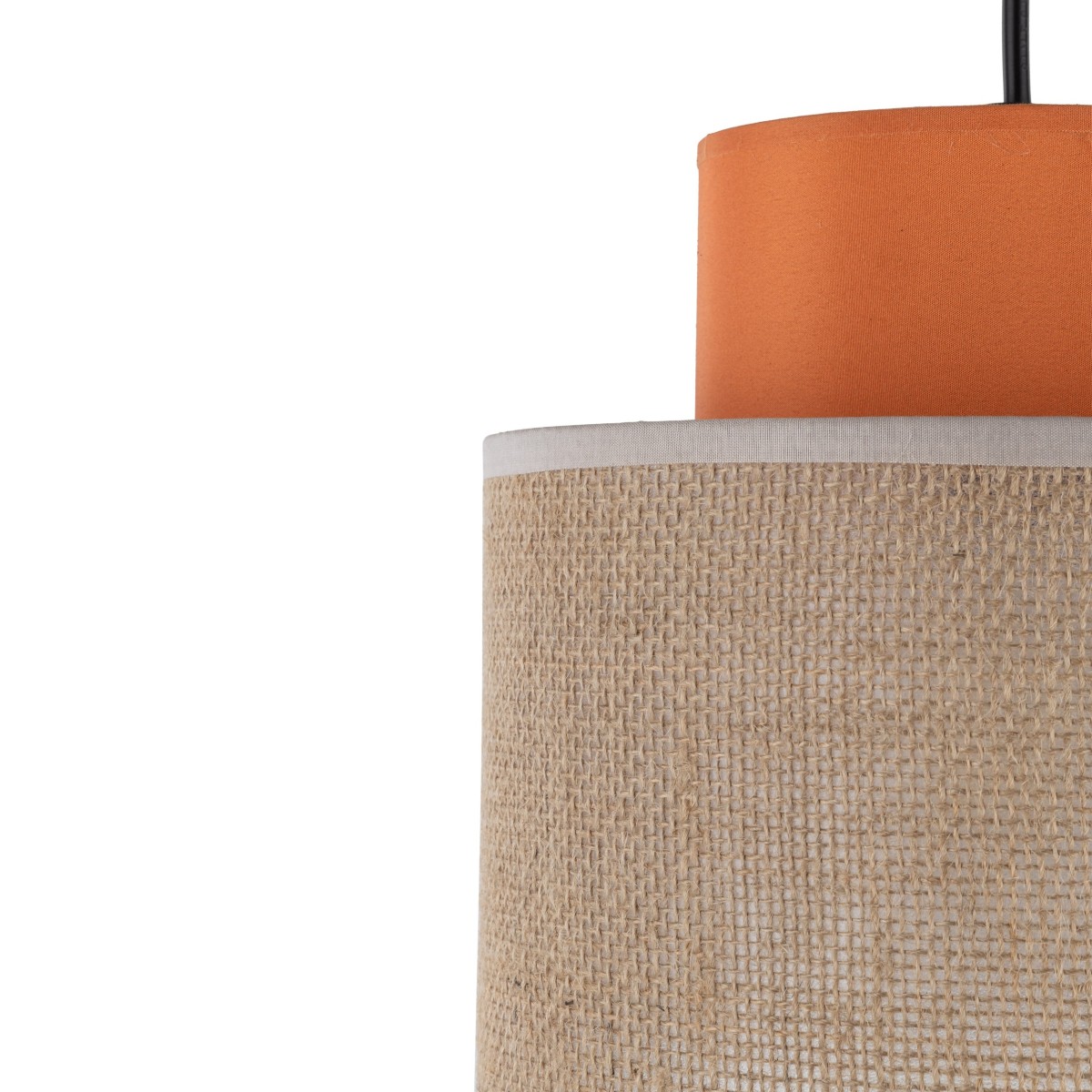 Lampa wisząca TK-Lighting DUO TKL3255  Lampa sufitowa kolor - czarny - juta styl Nowoczesny  Boho