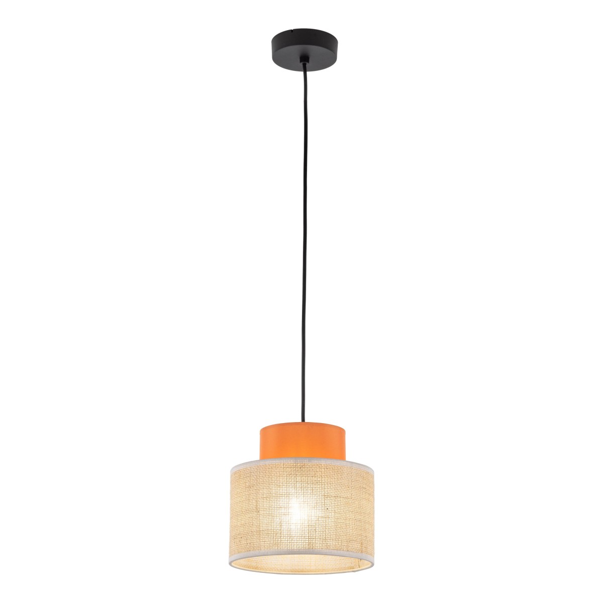 Lampa wisząca TK-Lighting DUO TKL3255  Lampa sufitowa kolor - czarny - juta styl Nowoczesny  Boho