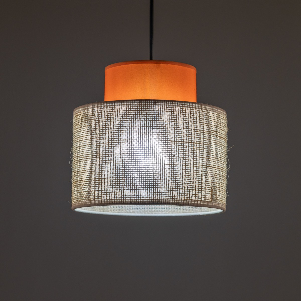 Lampa wisząca TK-Lighting DUO TKL3255  Lampa sufitowa kolor - czarny - juta styl Nowoczesny  Boho