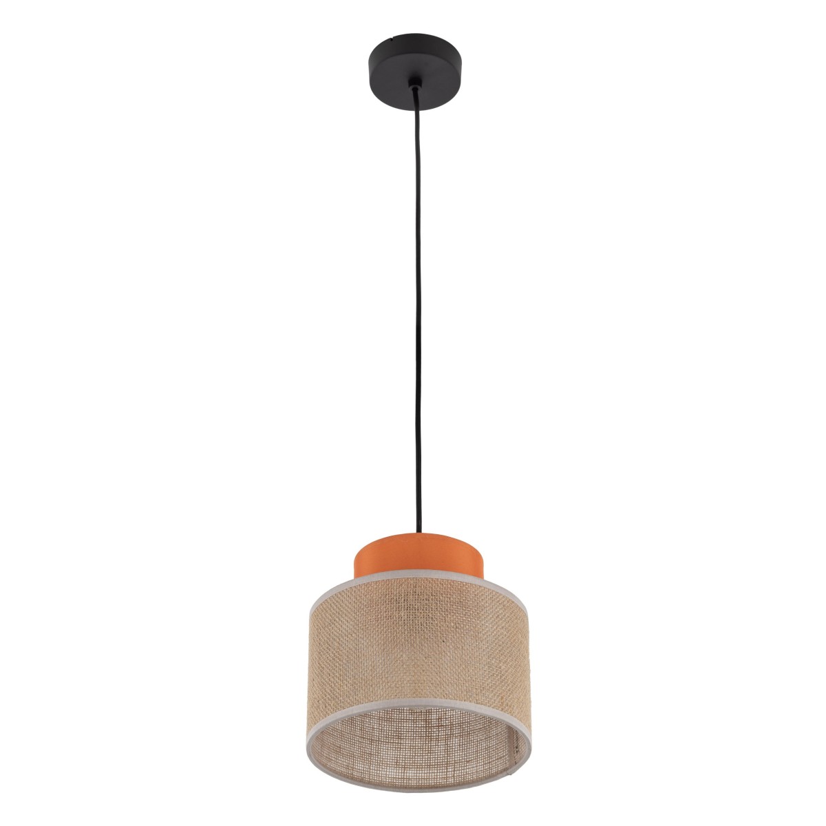 Lampa wisząca TK-Lighting DUO TKL3255  Lampa sufitowa kolor - czarny - juta styl Nowoczesny  Boho