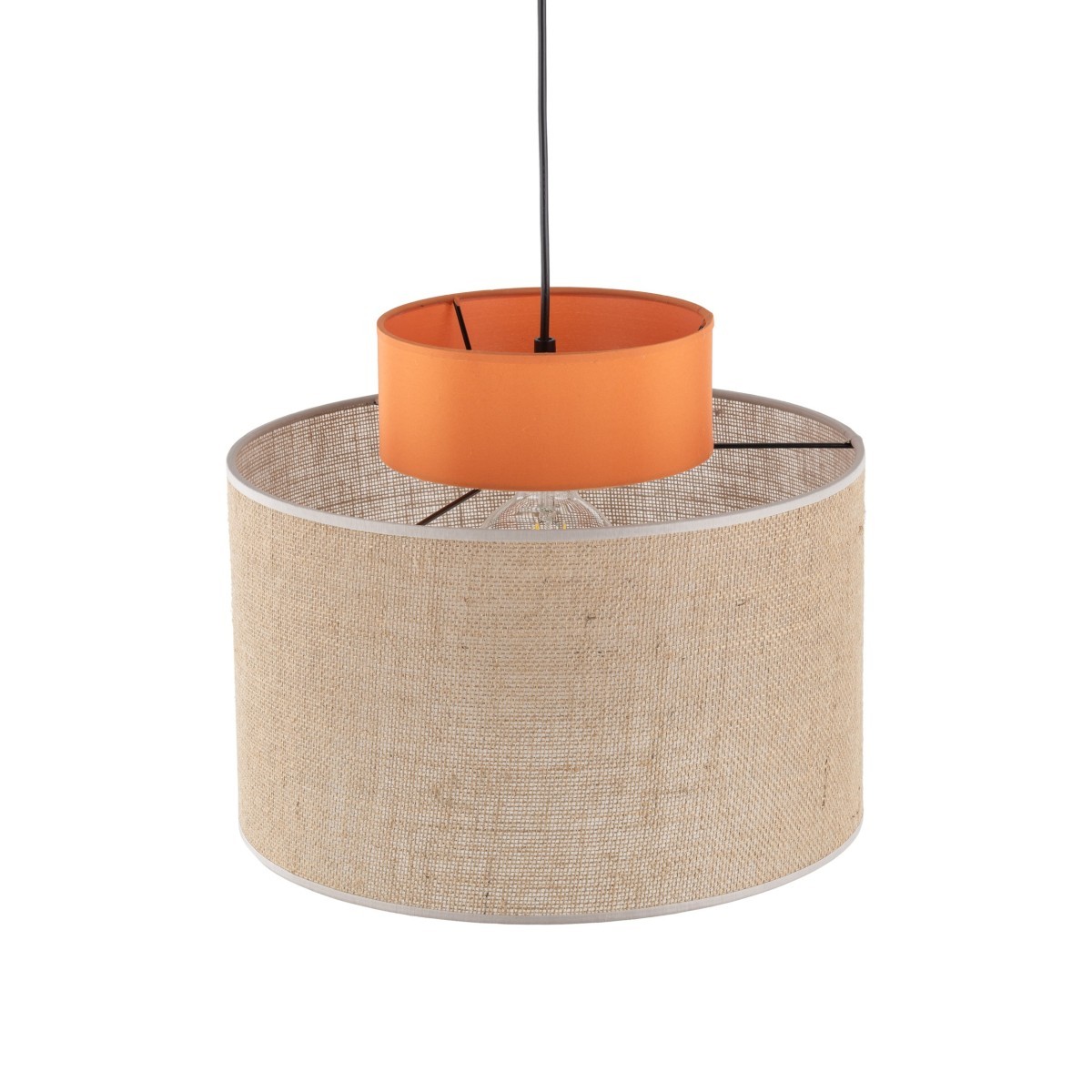 Lampa wisząca TK-Lighting DUO TKL3227 kolor - czarny - juta styl Nowoczesny  Boho